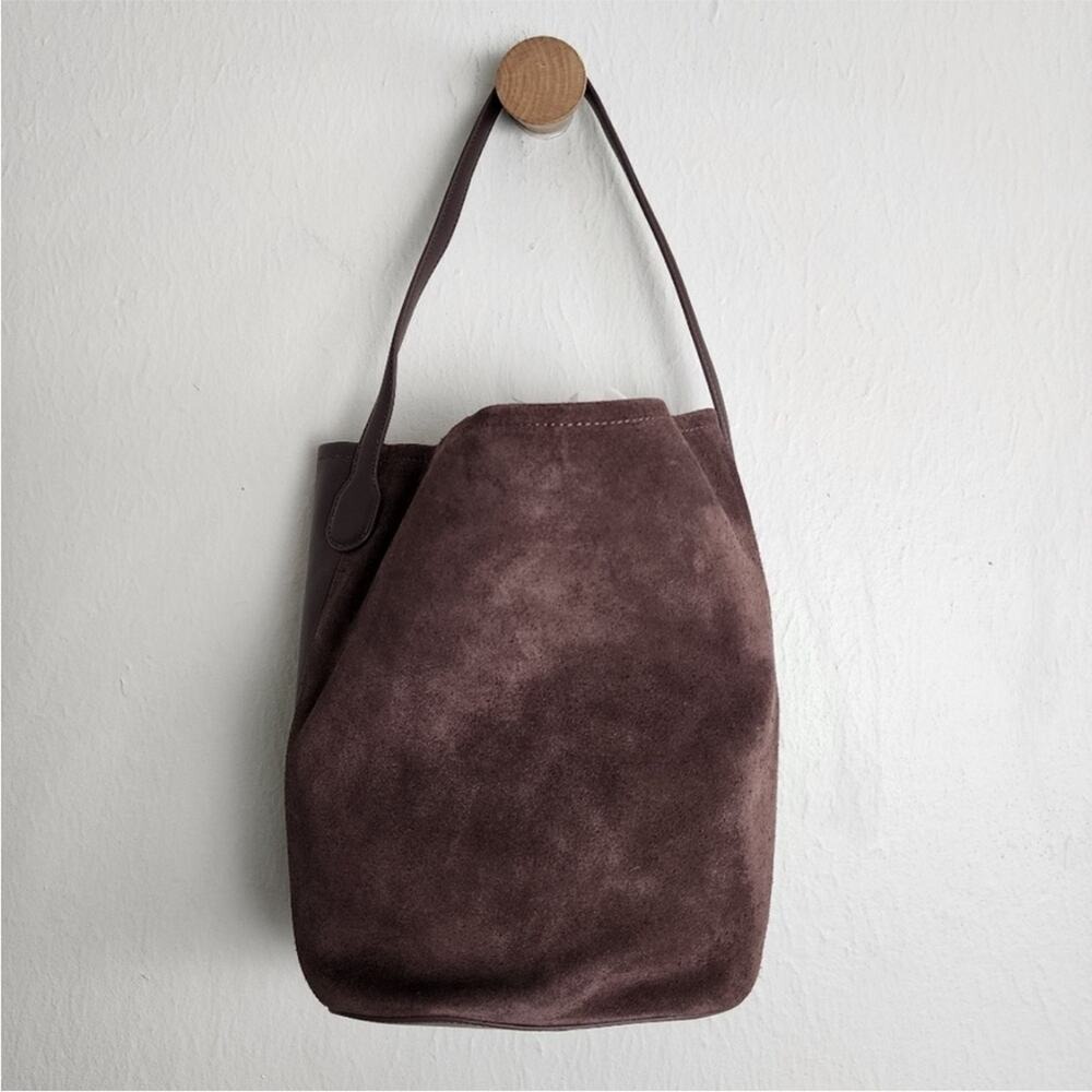 EUC J. Crew Berkeley Bucket Bag Leather and Suede in Ganache - Picture 3 of 9
